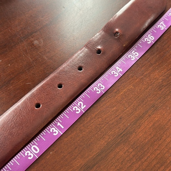 BOSCA Canadian Leather belt size 32 nwot silver square buckle chestnut brown - Picture 8 of 8